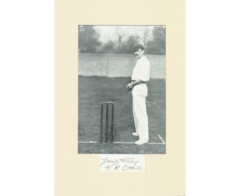 Cricket Willis Cuttell 14x10 inch approx mounted signature piece includes signed page cutting and vintage black and white pho