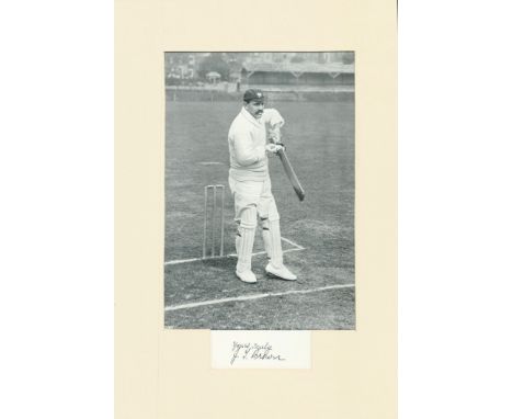 Cricket Jack Brown 14x10 inch approx mounted signature piece includes signed page and vintage black and white photo. John Tho