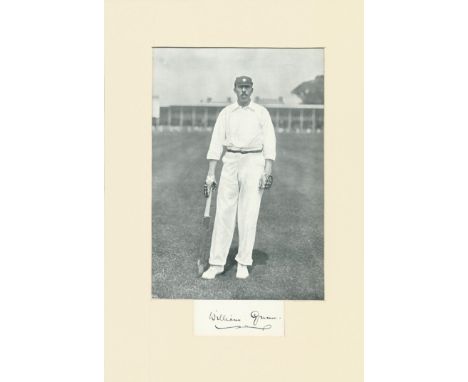 Cricket William Gunn 14x10 approx mounted signature piece includes signed page and vintage black and white photo. William Gun