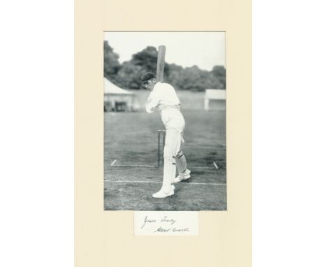 Cricket Albert Ward 14x10 inch approx mounted signature piece includes signed page and vintage black and white photo. Albert 
