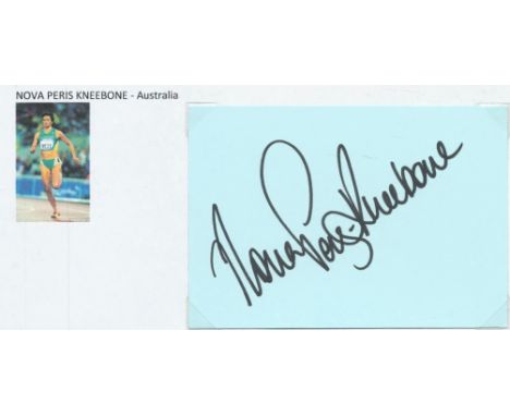 Athletics Nova Peris Kneebone signed 4x3 inch album page. Nova Maree Peris OAM (born 25 February 1971) is an Aboriginal Austr