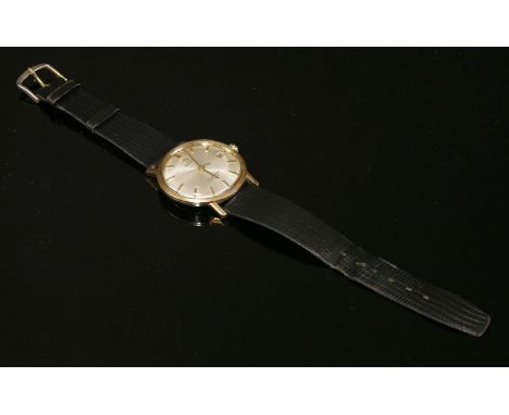 A gentlemen's gold plated and stainless steel Omega Seamaster De Ville mechanical strap watch, possibly c.1960,Circular case 