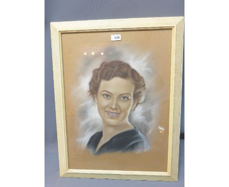 H. Tan, an Art Deco pastel portrait of a lady. Signed lower right. 50x42cm 