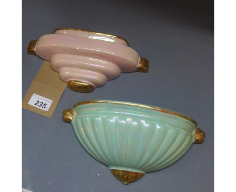 A pair of Art Deco Sadler ceramic wall pockets. 