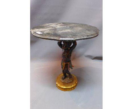 An 18th Century style Blackmoor lamp table. H-50cm