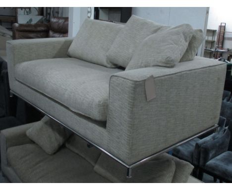 SOFA, contemporary style by Ginotti, the natural woven fabric on tubular base, 97cm D x 82cm H x 180cm L. (with faults)