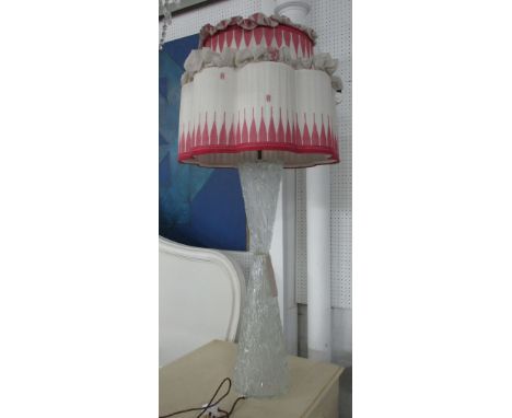 LAMP, early 20th century Venetian moulded glass with associated shaped shade, 115cm H. 