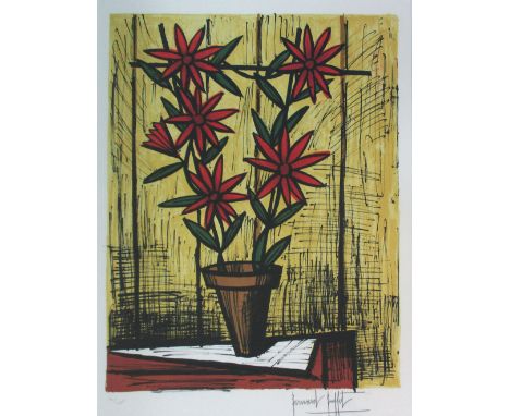 BERNARD BUFFET (1928-1999), 'Marguerites Rouges' 1983, original lithograph on arches watermarked paper, signed by the artist 