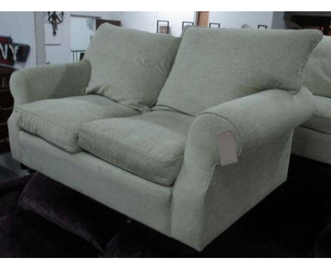 SOFA, two seater, in green upholstery, 94cm D x 95cm H x 170cm W. 