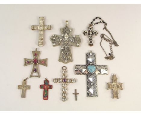 CROSSES. Crosses in paste, enamel, mother of pearl etc.