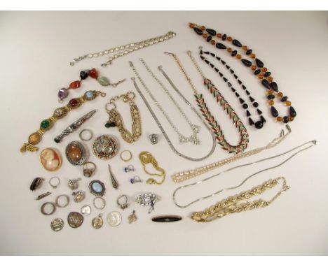 COSTUME JEWELLERY ETC. Including Miracle jewellery, paste, enamel &amp; tumbled stones etc.