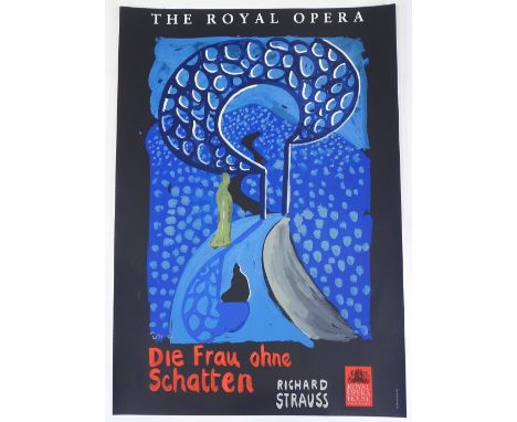 David Hockney, colour screen print, poster for the Royal Opera, Die Frau Ohne Schatten, signed in the plate, printer's proof,