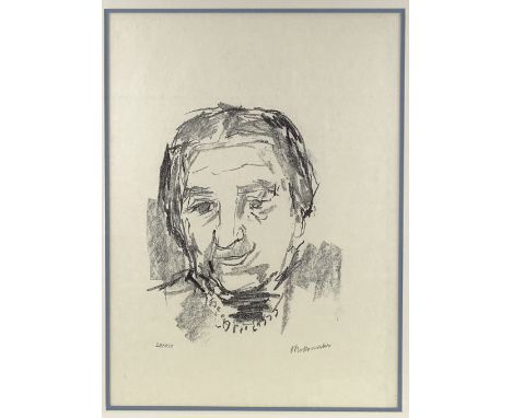 Oscar Kokoschka, lithograph, portrait of Golda Meir, signed in pencil, no. 28/150, 23" x 18", framed