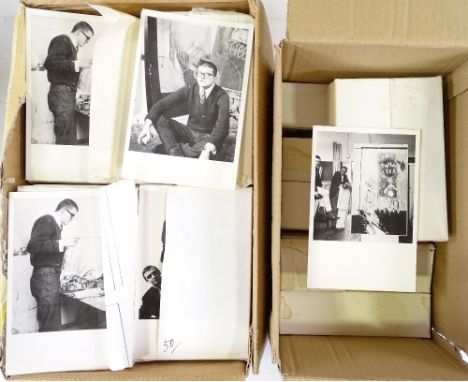 A large collection of David Hockney photo postcards, by Geoffrey Reeve, published 1989 (2 boxfuls)