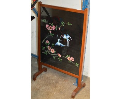 MAHOGANY FRAMED FIRE SCREEN     