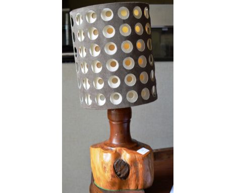 CONTEMPORARY RECLAIMED WOOD TABLE LAMP WITH SHADE     