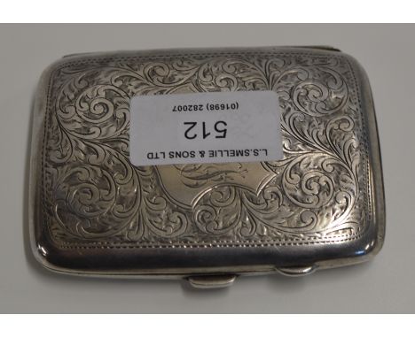 A SMALL ENGINE TOOLED BIRMINGHAM STERLING SILVER CIGARETTE CASE     