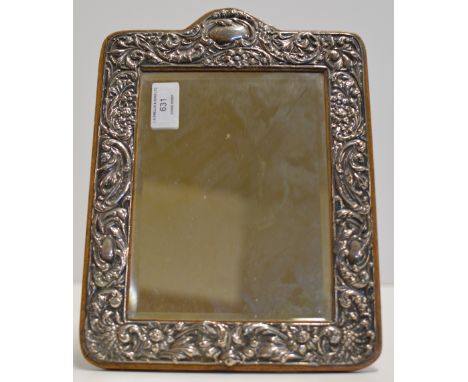 11½" X 8½" EDWARDIAN ART NOUVEAU STERLING SILVER FRAMED MIRROR OR PICTURE FRAME, WITH CHESTER ASSAY MARK, MAKER MARK FOR J &a