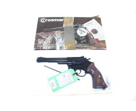 A Crosman model 38T/ .177 Cal Co2 air pistol in original box of purchase
As a post 1939 air weapon the restrictions of the cr