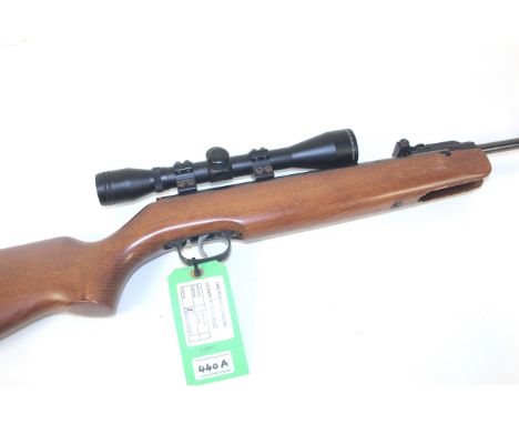 A Weirauch H.W.995 .22 Cal. air rifle with a Hawke 4 x 40 scope (iron sight still in place) Ser.No.1710118.
As a post 1939 ai