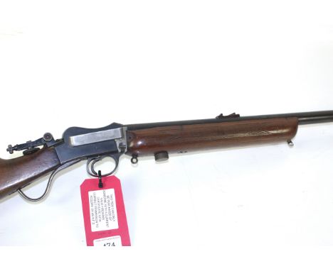 A B.S.A. Martini action .22 rim fire Cal. rifle with a B.S.A. rear peep sight. Ser.No.46441
This item can only be purchased b