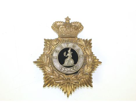 A Victorian Norfolk Regiment post 1881 2nd Patt. O.R. helmet plate