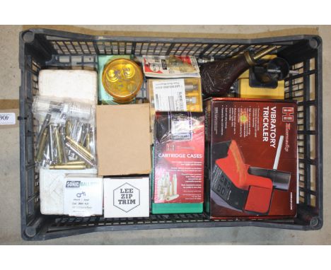 A mixed lot of various reloading and black powder accessories including dies, scales and cases etc. 