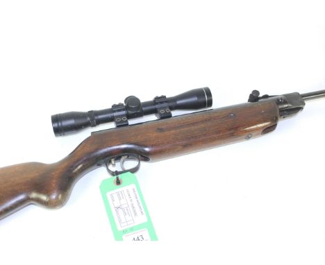 A Weirhrauch H.W.35 .22 Cal air rifle with a 4 x 32 scope. A used example of a classic air rifle.
As a post 1939 air weapon t
