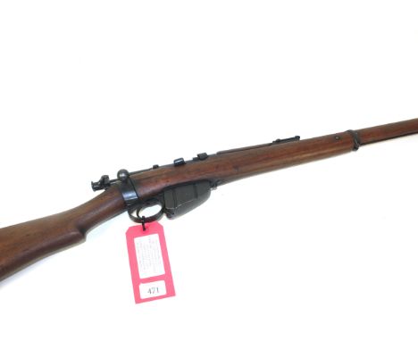 A .303 Long Lee bolt action rifle by B.S.A. Co. dated 1902. Volley and long range sight in place. Bore is better than most in