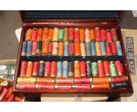 Approx. 130 collector's cartridges (paper cases) housed within wooden box.
This item can only be purchased by someone with a 