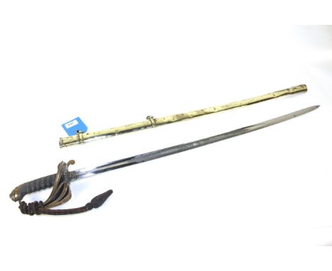 A Victorian 1822 model, General Officers sword by Wilkinson No.16800 with brass scabbard