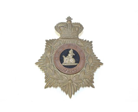A Victorian Norfolk Regiment 1st Patt. 1881-1901 Home Service helmet plate