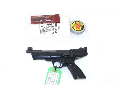 A Webley & Scott Hurricane .22 Cal air pistol with original manual and some pellets.
As a post 1939 air weapon the restrictio