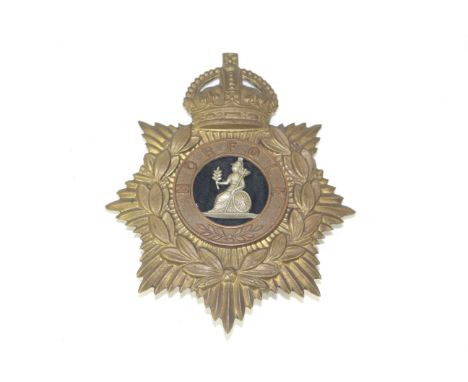 An Edwardian Norfolk Regiment 2nd Patt. post 1901 Home Service helmet plate