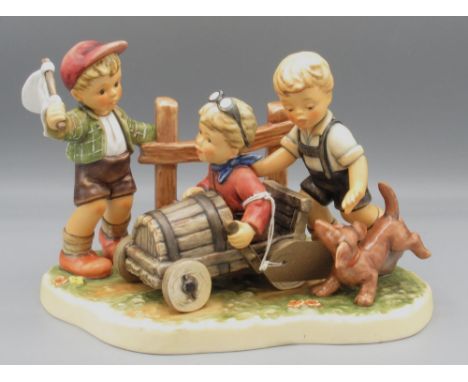 Hummel Goebel, Moments in Time Collection figural group 'Soap Box Derby', L25cm 