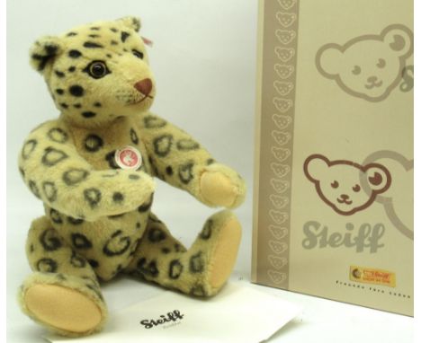 Steiff: 'Teddy Bear Leopard', leopard print alpaca, limited edition of 2008, H40cm, with box and certificate 