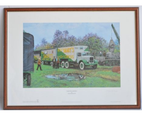 'The Pull Down', Billy Smart's Circus with Austin K6 lorry, limited edition print by Alan Spillett, 72/300 signed and numbere