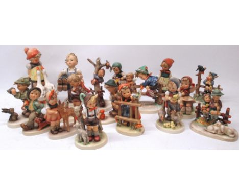 Collection of Hummel Goebel animal and countryside themed figures incl, 'Goose girl', 'Eventide', etc. (17) 