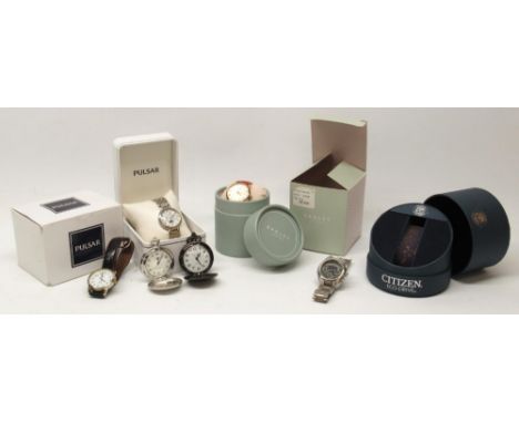 Ladies Pulsar stainless steel perpetual calendar and moonphase quartz wristwatch D33.1mm; Ladies gold plated Radley quartz wr