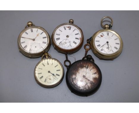 Swiss retailed H.E. Peck London nickel key wound pocket watch, signed white enamel Roman dial, unsigned Swiss lever movement,