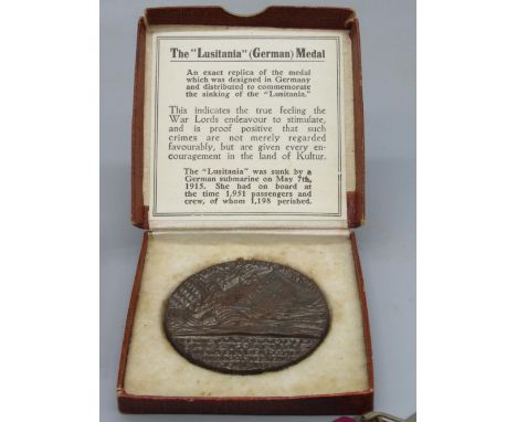 Edw. VII Long Service and Good Conduct medal to 20279 SERJT. W.G. Sayer R.E. The 'Lusitania' (Germany) Medal boxed with note,