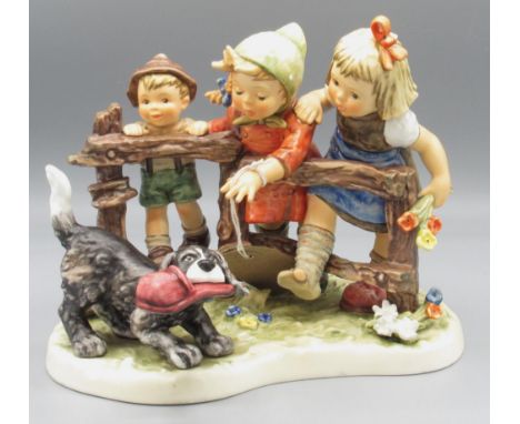 Hummel Goebel, Moments in Time Collection figural group 'Troublemaker', limited edition 980/5000, L23cm 