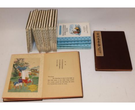 Collection of books, comprising two 20th century Chinese/English fold out picture story books: 'Chinese Old Farming' and 'Pre