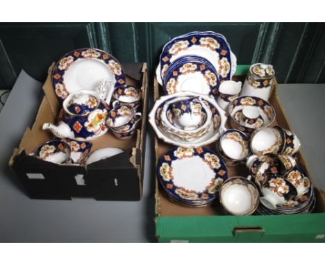 Collection of Royal Albert Crown China tea ware comprising; fruit set, 20 various cups, 20 saucers, 15 various plates, 2 cake