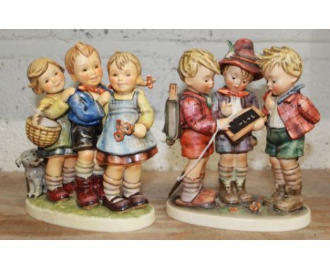 Hummel Goebel, 'School Boys' and 'Follow the Leader', H19cm (2) 