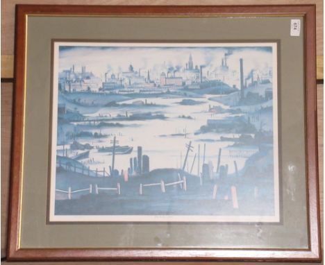 After Laurence Stephen Lowry (British 1887-1976): 'The Lake', limited edition colour print 209/500, 38cm x 47.5cm 