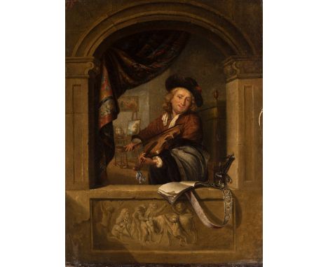 Dutch School, c. 1700."Portrait of a musician.Oil on canvas. Re-tinted.It presents restorations.Measurements: 43 x 32 cm; 48 