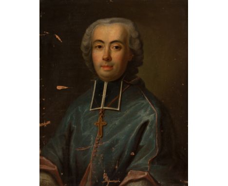 French school; late 18th century."Portrait of a clergyman.Oil on canvas.It presents faults, tears, repainting, and frame of t