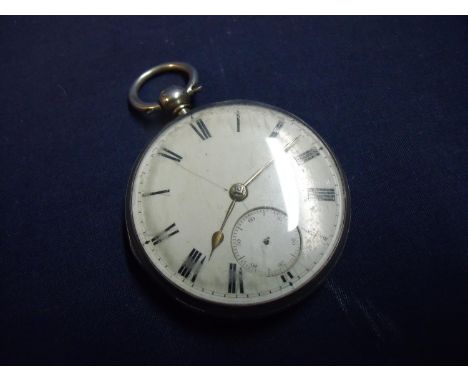 London silver hallmarked cased pocket watch with white enamel dial, movement marked no. 45006 