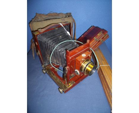 Vintage Time and Inst Thornton-Pickard patent plate camera the lens marked Taylor and Hobson Ltd Leicester &amp; London No 12